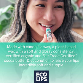 Eco Lips six-pack display arranged to show quantity and eco-friendly value