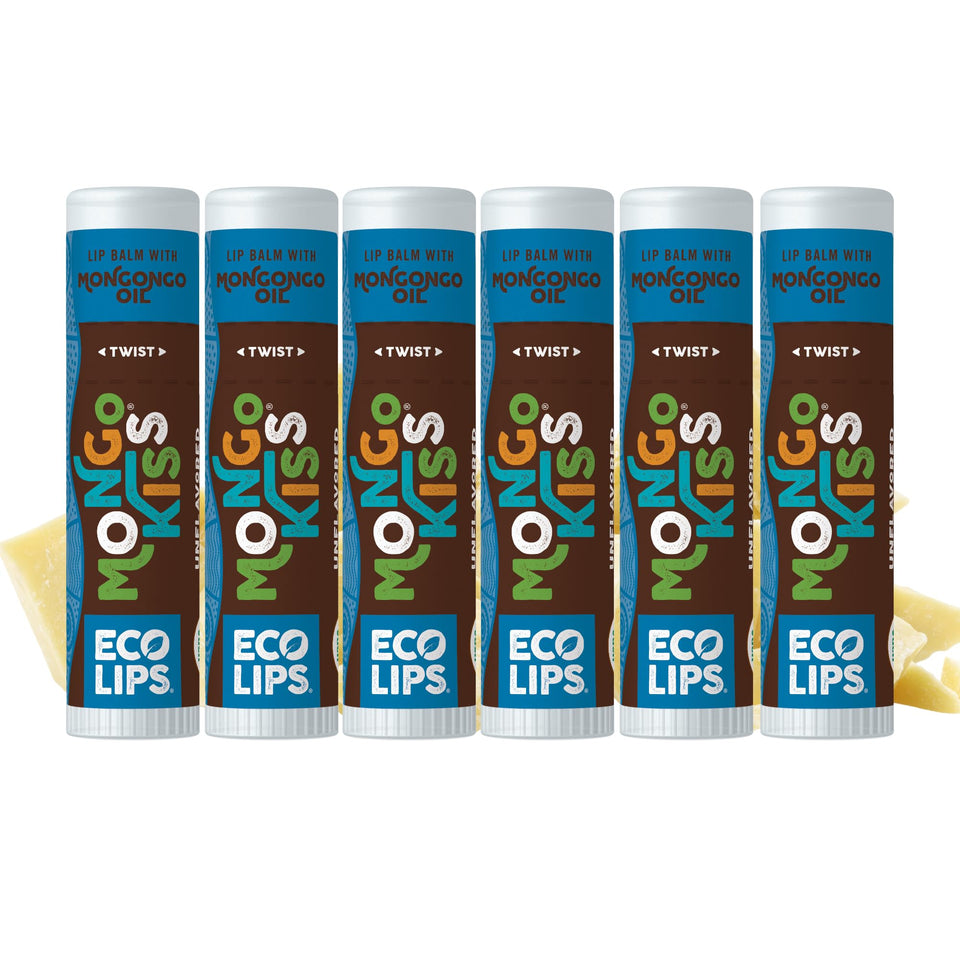 Eco Lips front packaging six-pack showing clean organic lip care benefit