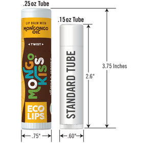 Eco Lips made in USA batch label emphasizing domestic production quality benefit