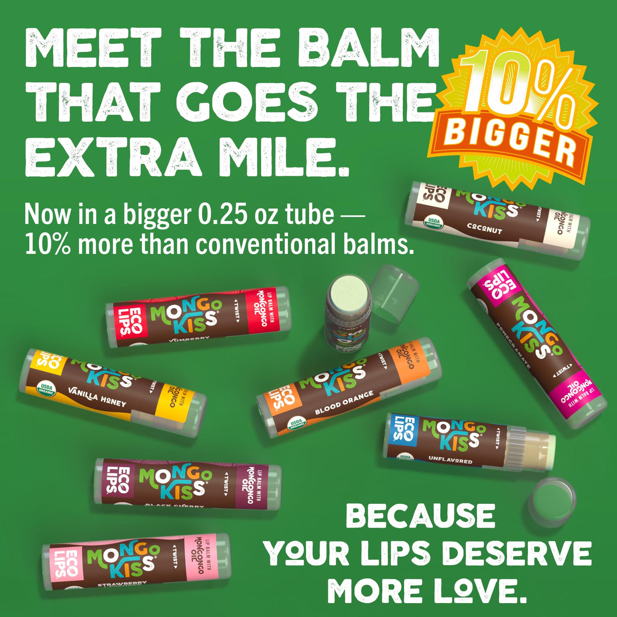 Eco Lips balm texture swirl highlighting creamy cocoa butter for soft lips