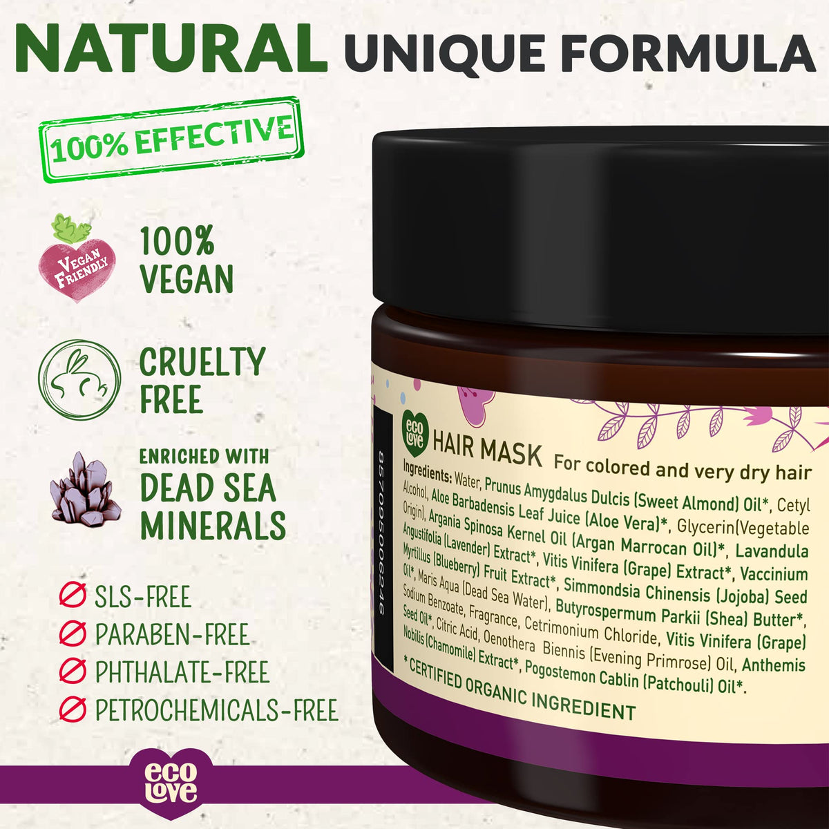ecoLove open jar texture close-up showing creamy conditioning formula