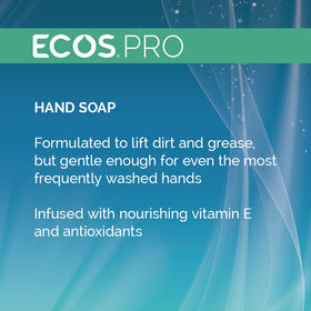 ECOS PRO being poured into a wall dispenser to refill and reduce plastic waste