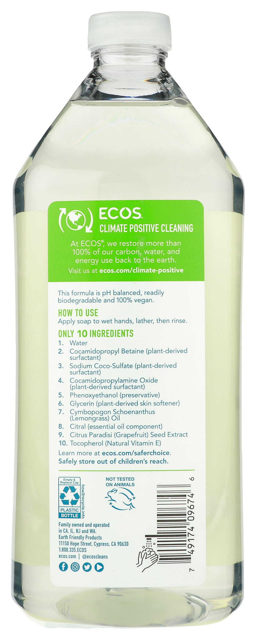 ECOS pump-top close-up highlighting easy dispensing and spill prevention