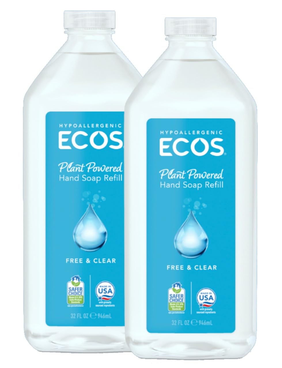 ECOS refill pack front view showing branding and eco benefit