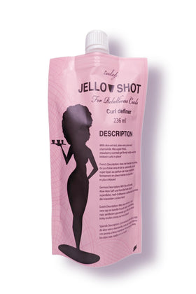 Ecoslay Jello Shot front jar showing label and 8oz size for strong hold