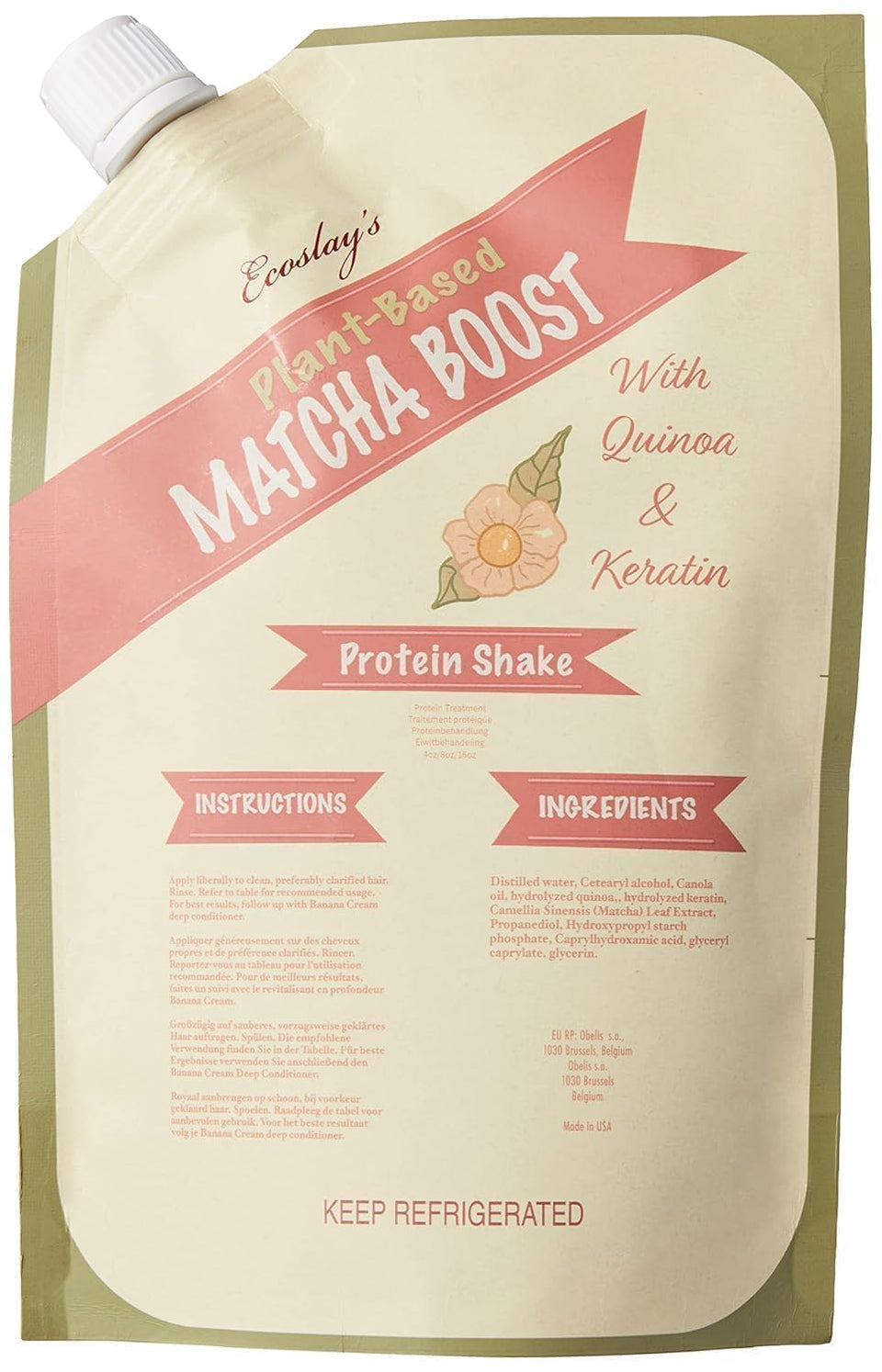 Ecoslay Matcha Boost jar front view showing label and 8 oz size for clear product identification