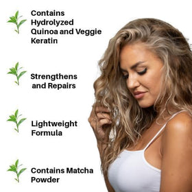Open eco refill pouch of Ecoslay Matcha Boost emphasizing sustainable packaging benefit