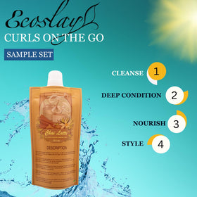 Ecoslay Rice Pudding leave-in cream applied to wet hair showing lightweight hydration benefit