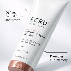 Ecru New York before and after photo showing clearer curl definition and reduced frizz