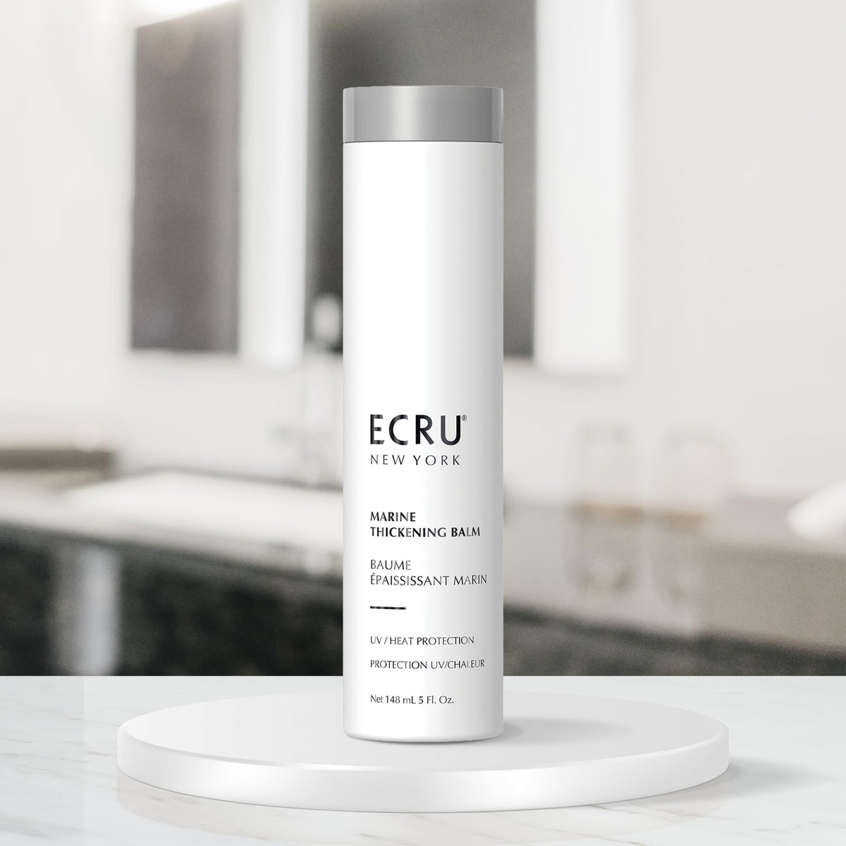 Ecru New York lifestyle shot with glossy, voluminous hair for styling inspiration