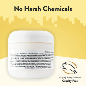 ECZEMA HONEY ingredient label highlighting natural extracts and absence of harsh chemicals