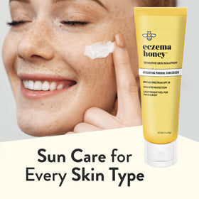 ECZEMA HONEY used outdoors on skin to show gentle sun protection benefit