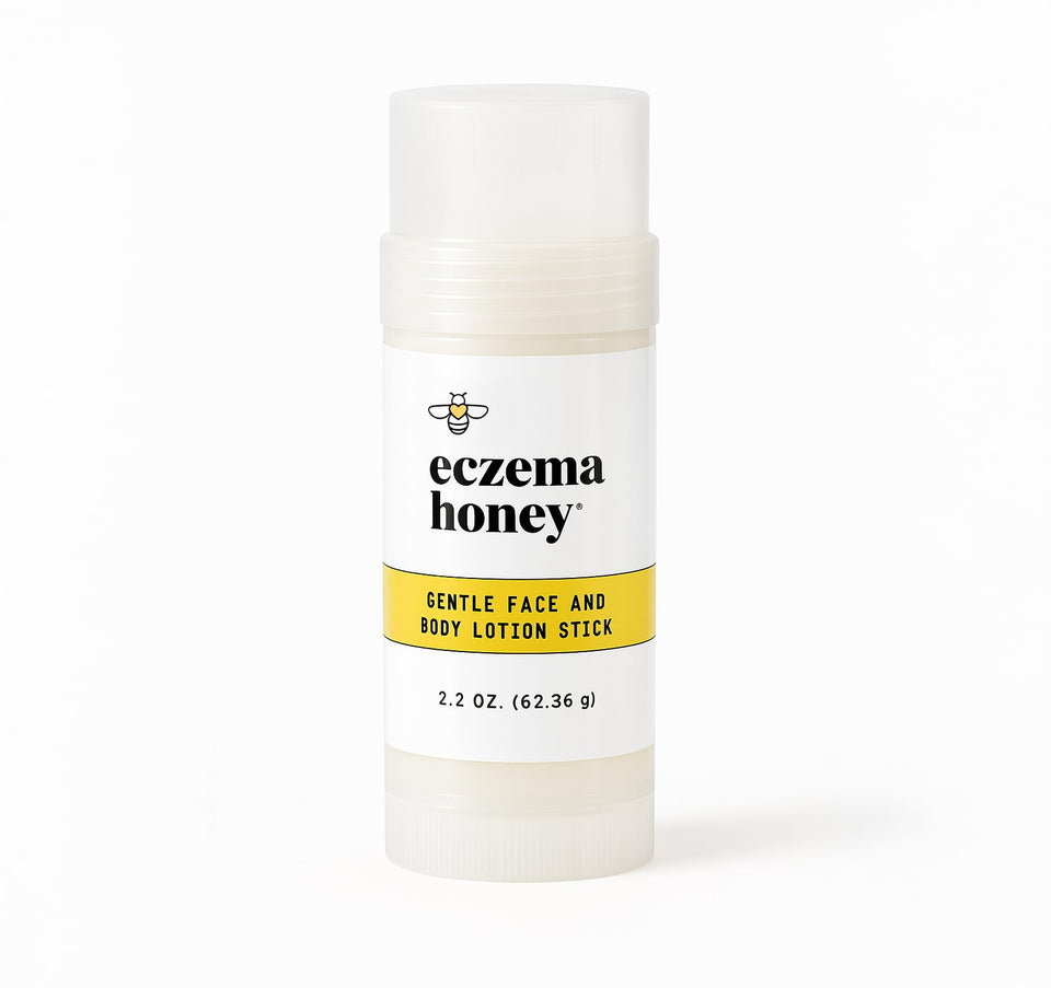 ECZEMA HONEY front packaging showing compact stick for targeted hydration