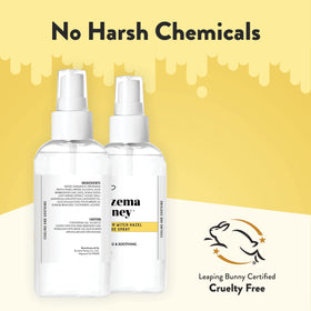 ECZEMA HONEY mist on model refreshing skin and setting makeup