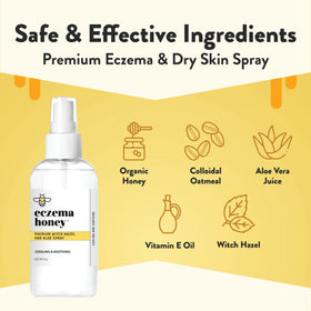 ECZEMA HONEY close-up mist texture delivering light hydration