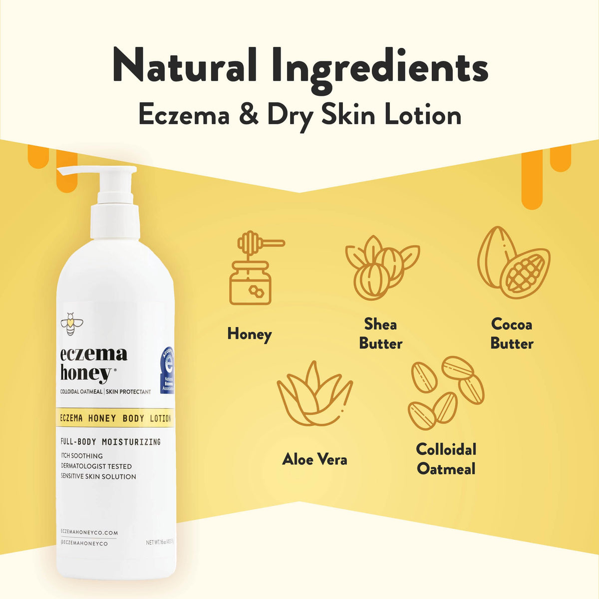 ECZEMA HONEY creamy lotion texture closeup demonstrating smooth spreadability