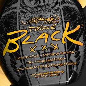 Ed Hardy label close-up showing ingredients and tattoo protection benefits