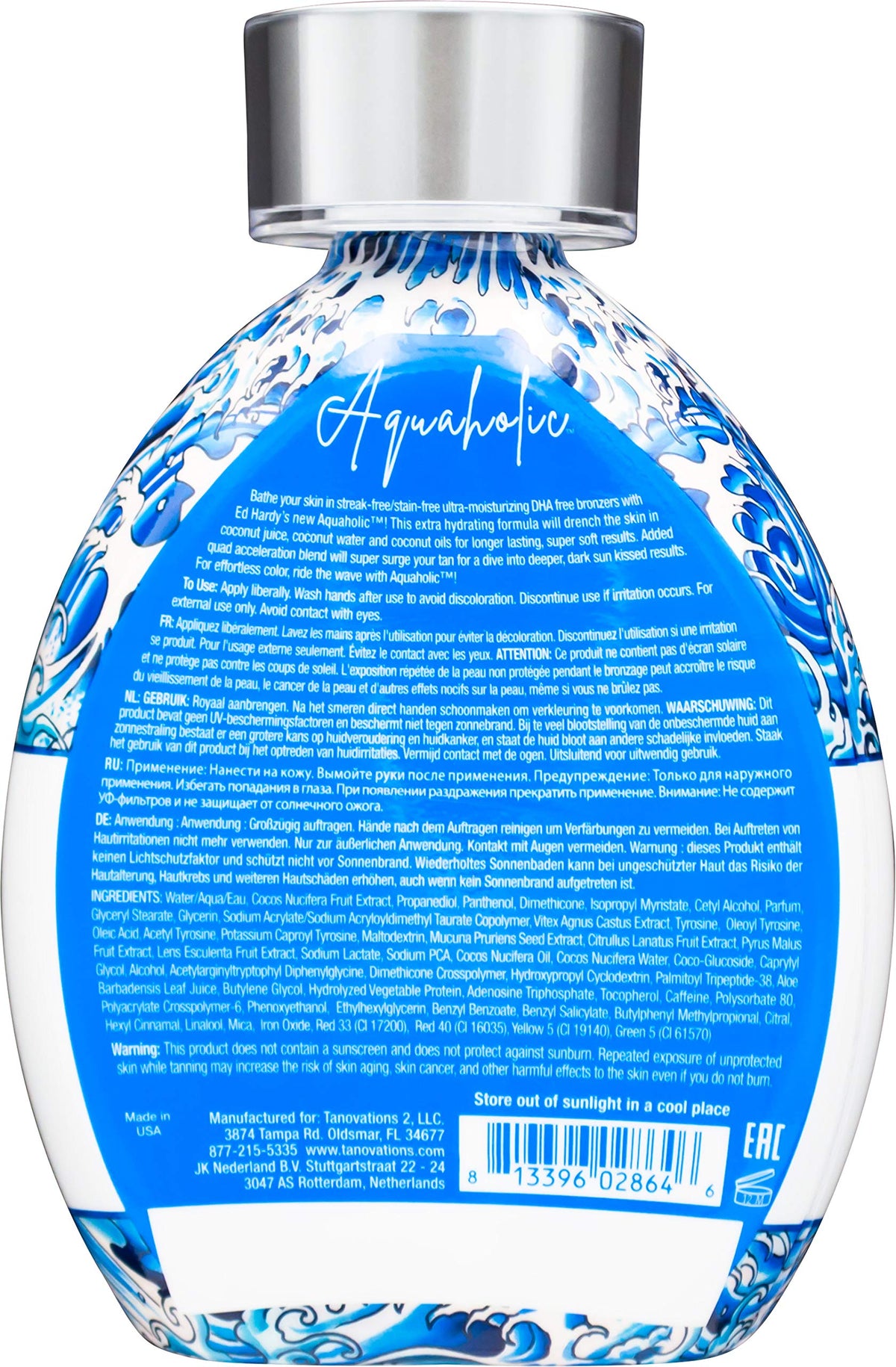 Ed Hardy Coconut Surge lotion texture close-up showing creamy blend and moisturizing coconut benefits