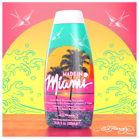Ed Hardy Made In Miami applying with mitt to demonstrate even blend and streak-free finish