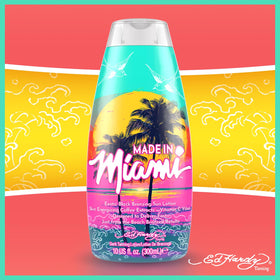 Ed Hardy Made In Miami bottle next to ruler for size and travel-friendly convenience
