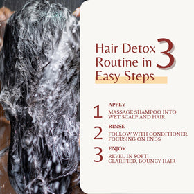 Edenika Botanicals before and after hair showing reduced buildup and improved shine