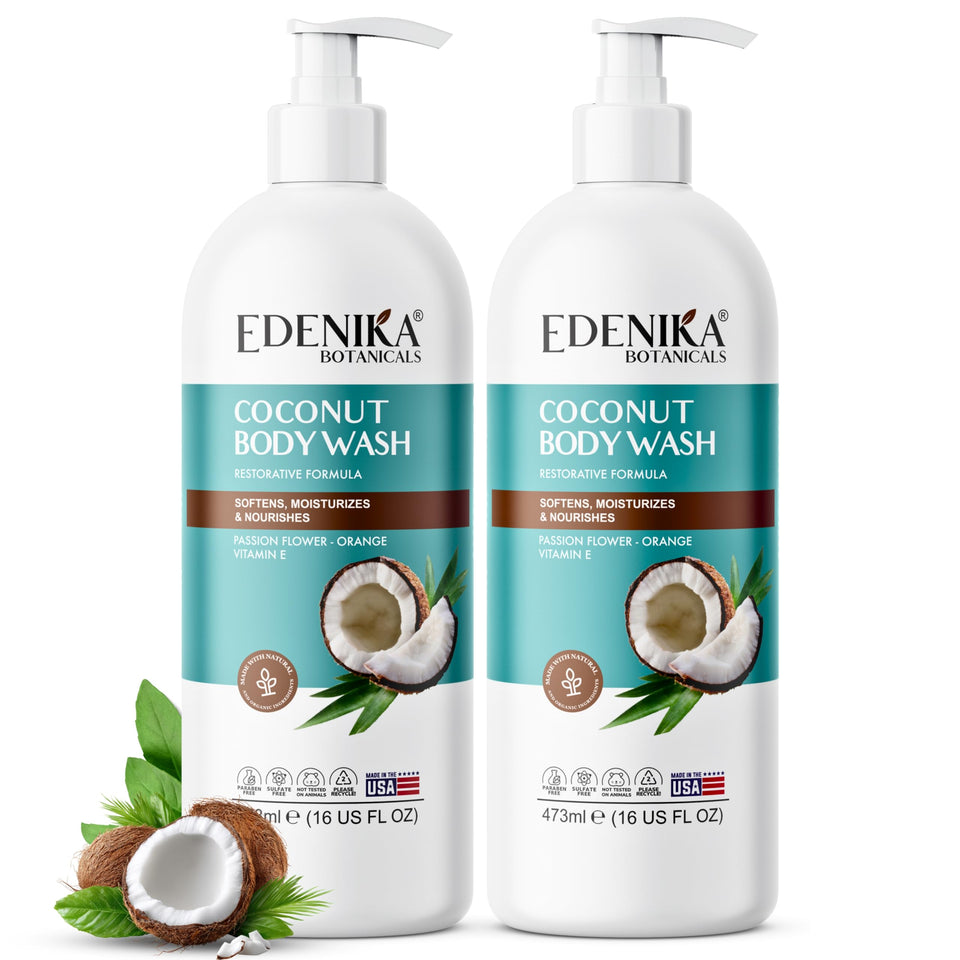 EDENIKA BOTANICALS front packaging showing 2-pack and moisturizing benefits