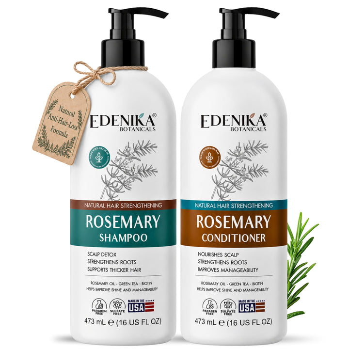 Edenika Botanicals front packaging showing rosemary oil set benefits