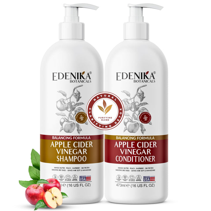 Edenika Botanicals front packaging showing both 16 fl oz bottles and benefits