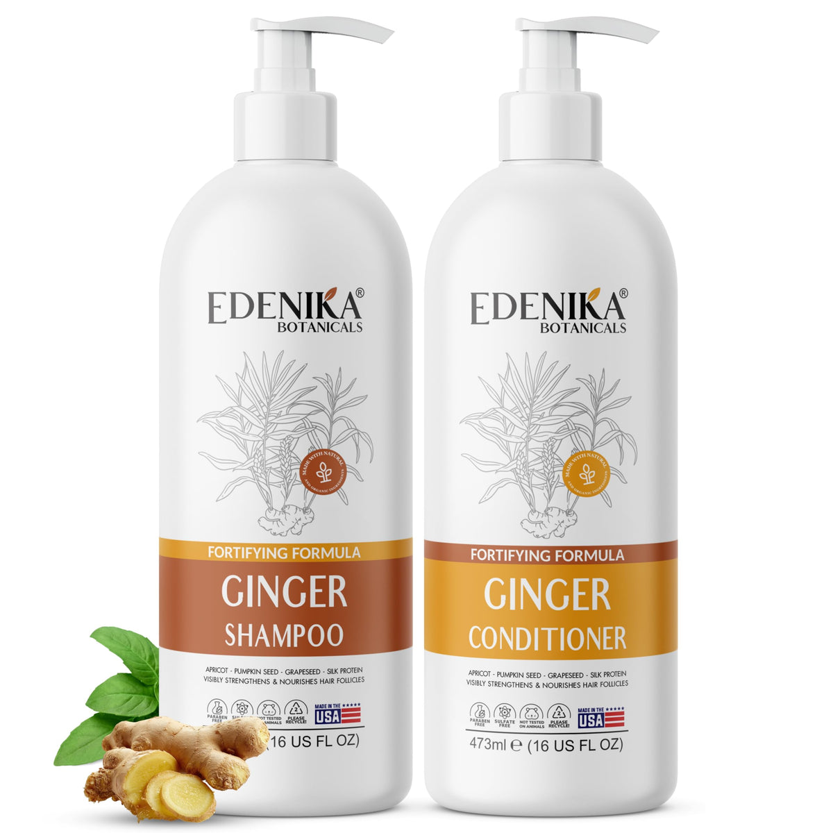 Edenika Botanicals front packaging showing both 16oz bottles and product branding for trust