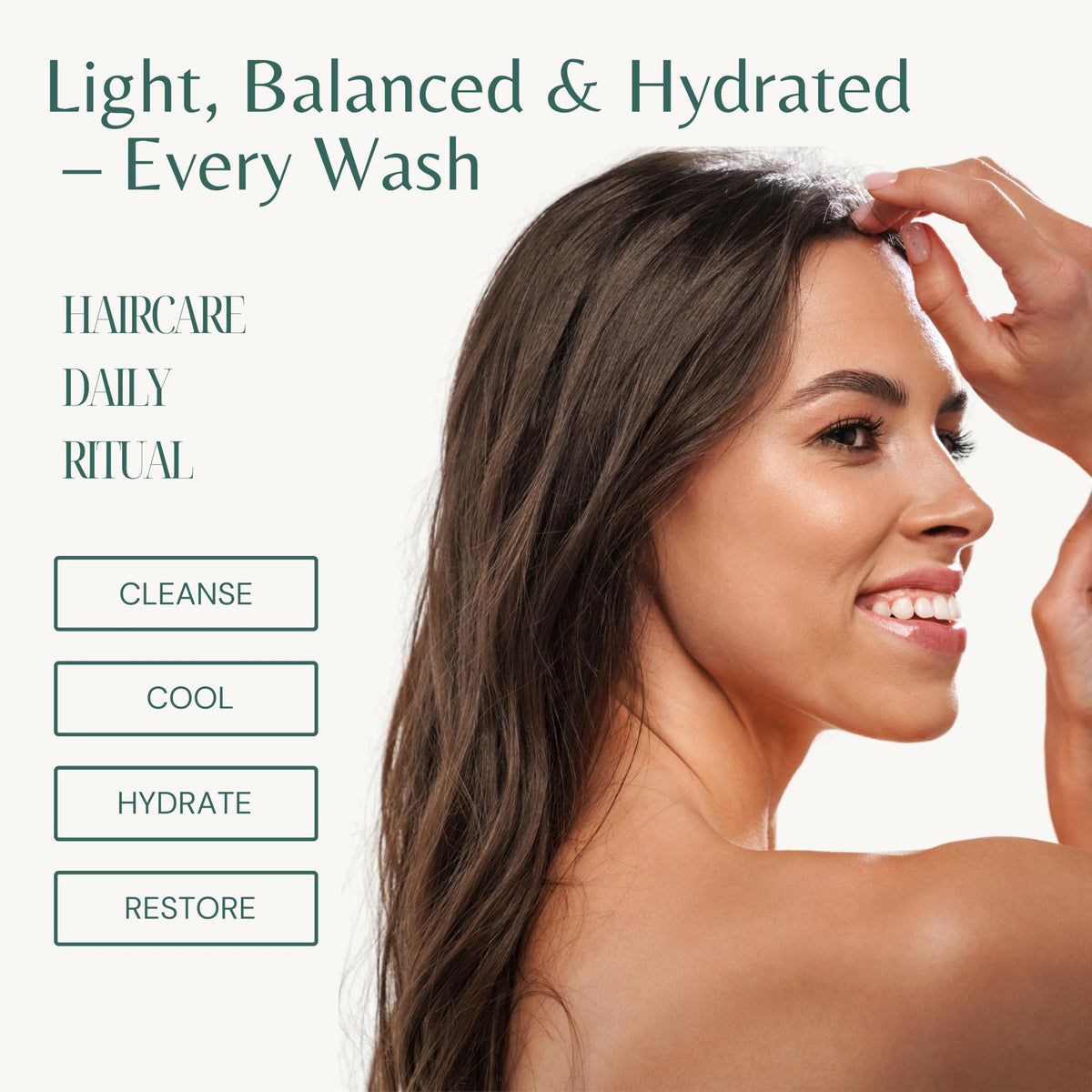 EDENIKA BOTANICALS shampoo pouring into hand demonstrating easy use