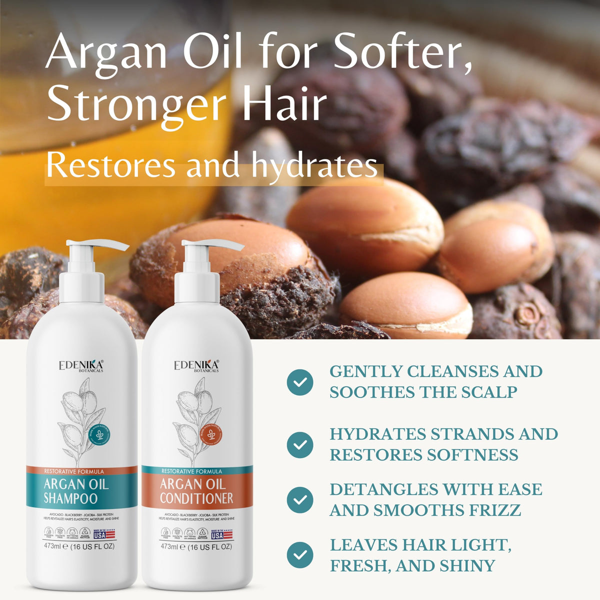 EDENIKA BOTANICALS pump dispensing shampoo texture for easy use