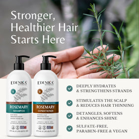 Edenika Botanicals shampoo pump close-up for easy dispensing benefit