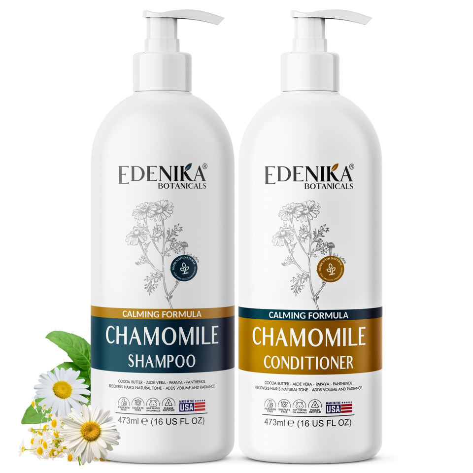 Edenika Botanicals front packaging showing calming chamomile benefits