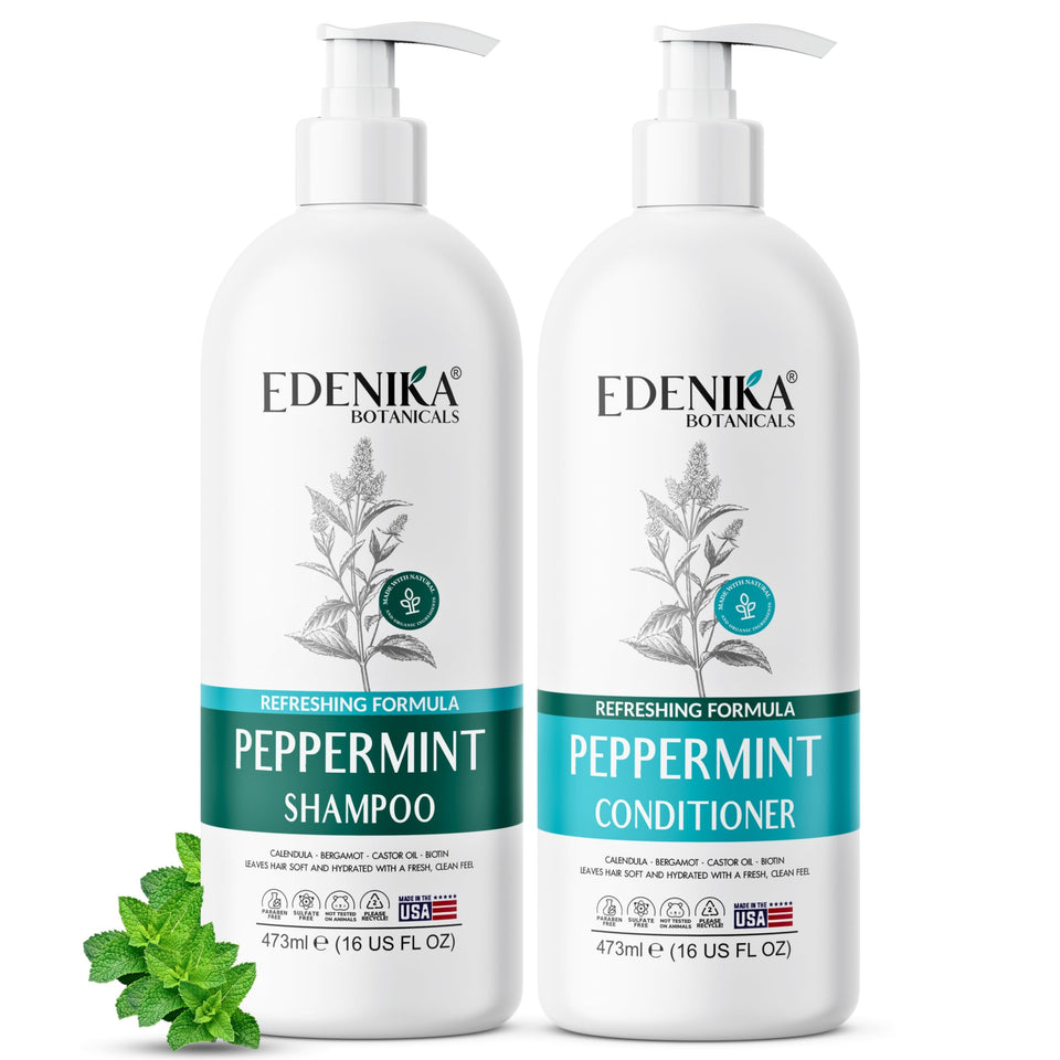 EDENIKA BOTANICALS front packaging duo showing bottles and benefits