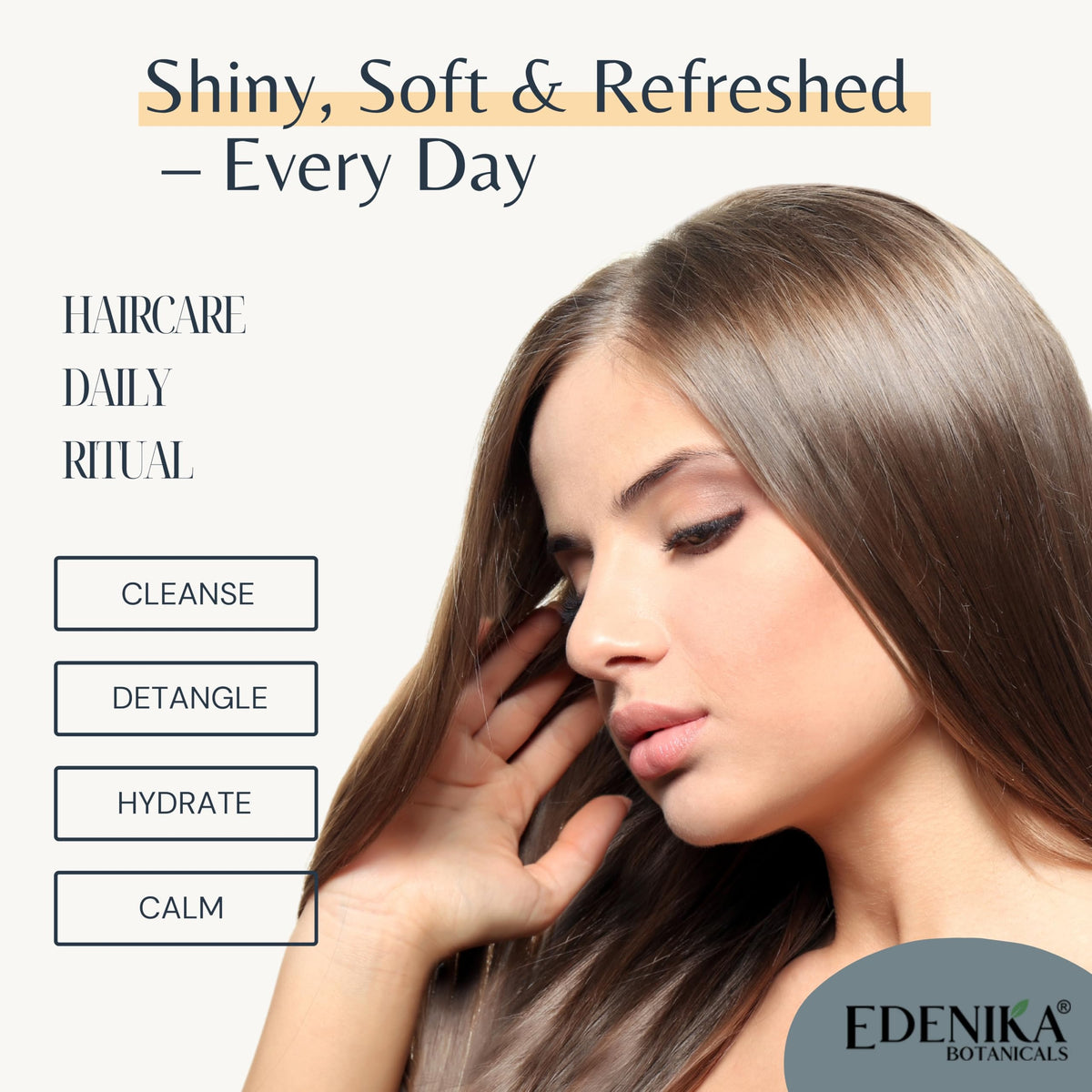 Edenika Botanicals recyclable packaging label emphasizing eco benefit