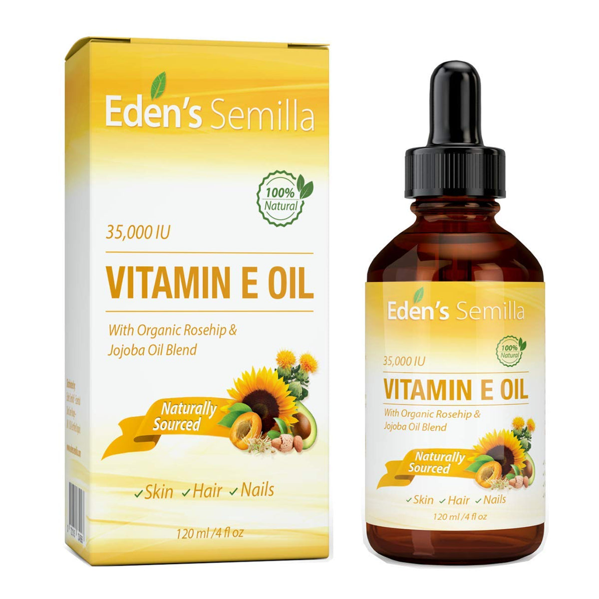 Eden's Semilla front packaging showing bottle and label for clear identification and trust