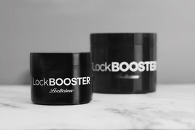 EDGEBOOSTER jar in hand showing 10 oz size and professional quantity