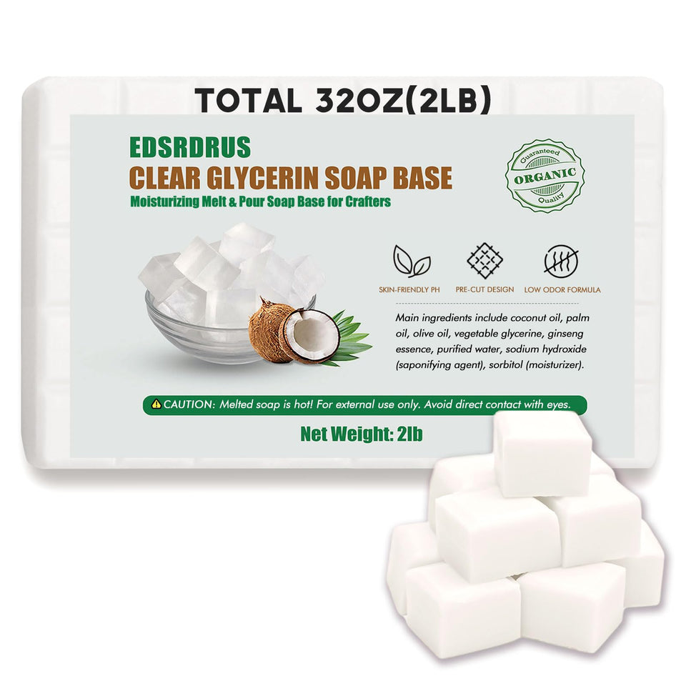 EDSRDRUS front packaging showing 2LB soap base and clear labeling for easy selection