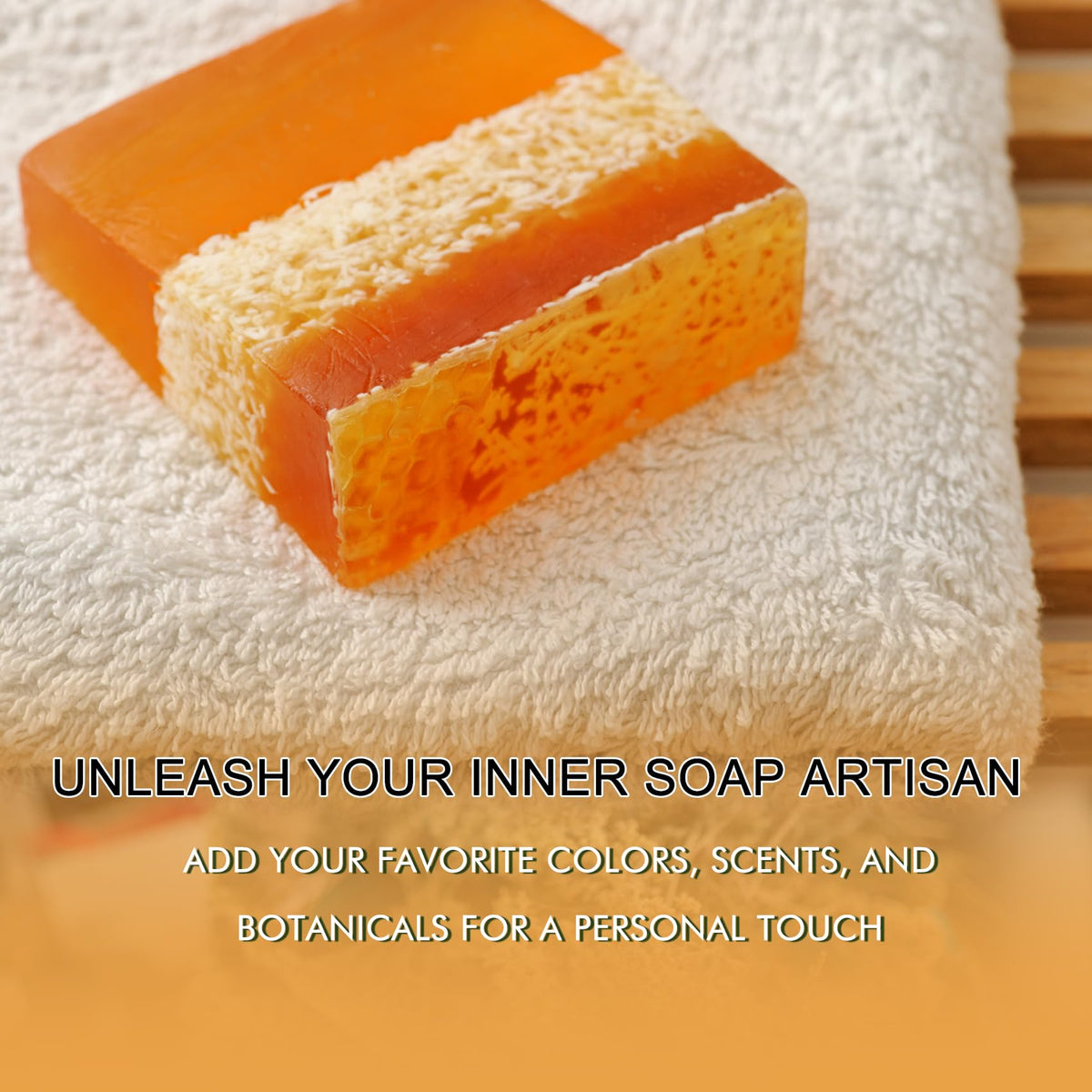 EDSRDRUS finished honey-scented bars styled in bathroom for gifting appeal