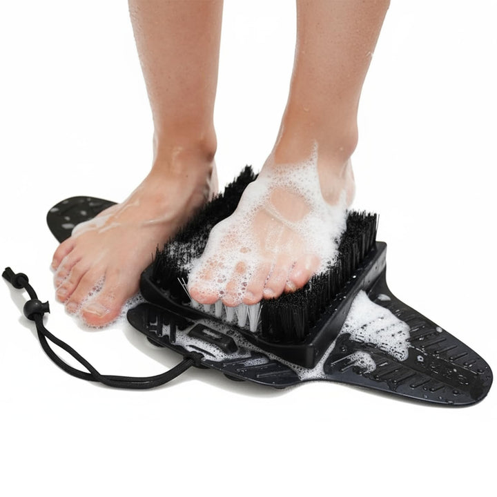 Efforest front view of black scrubber mat showing overall design and convenience