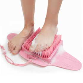 Efforest front view showing pink scrubber and benefits of hands-free cleaning