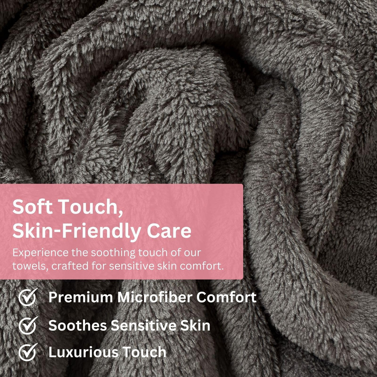 Efforest towel next to hand for scale, demonstrates generous coverage