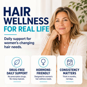 Eggagen lifestyle image of woman with thicker-looking hair confidence