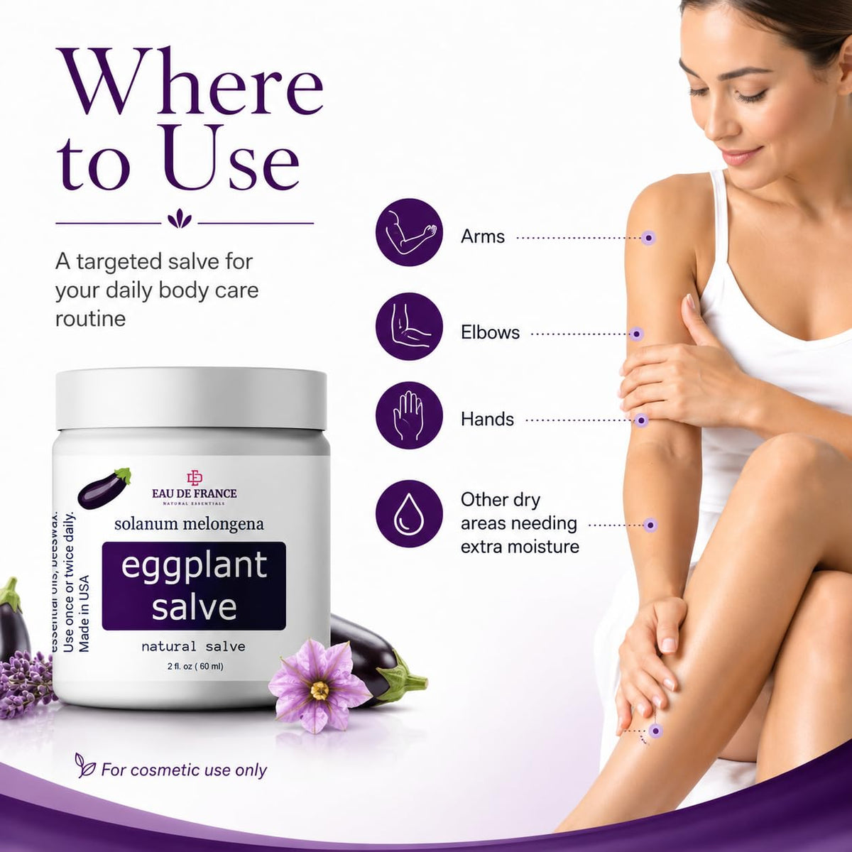 Generic Eggplant Salve close-up glycoalkaloids illustration emphasizing botanical actives