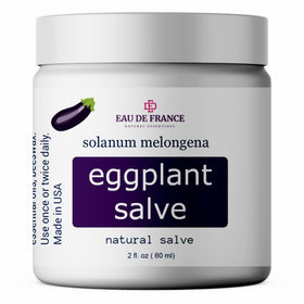 Generic Eggplant Salve front packaging showing jar and branding for moisturized skin