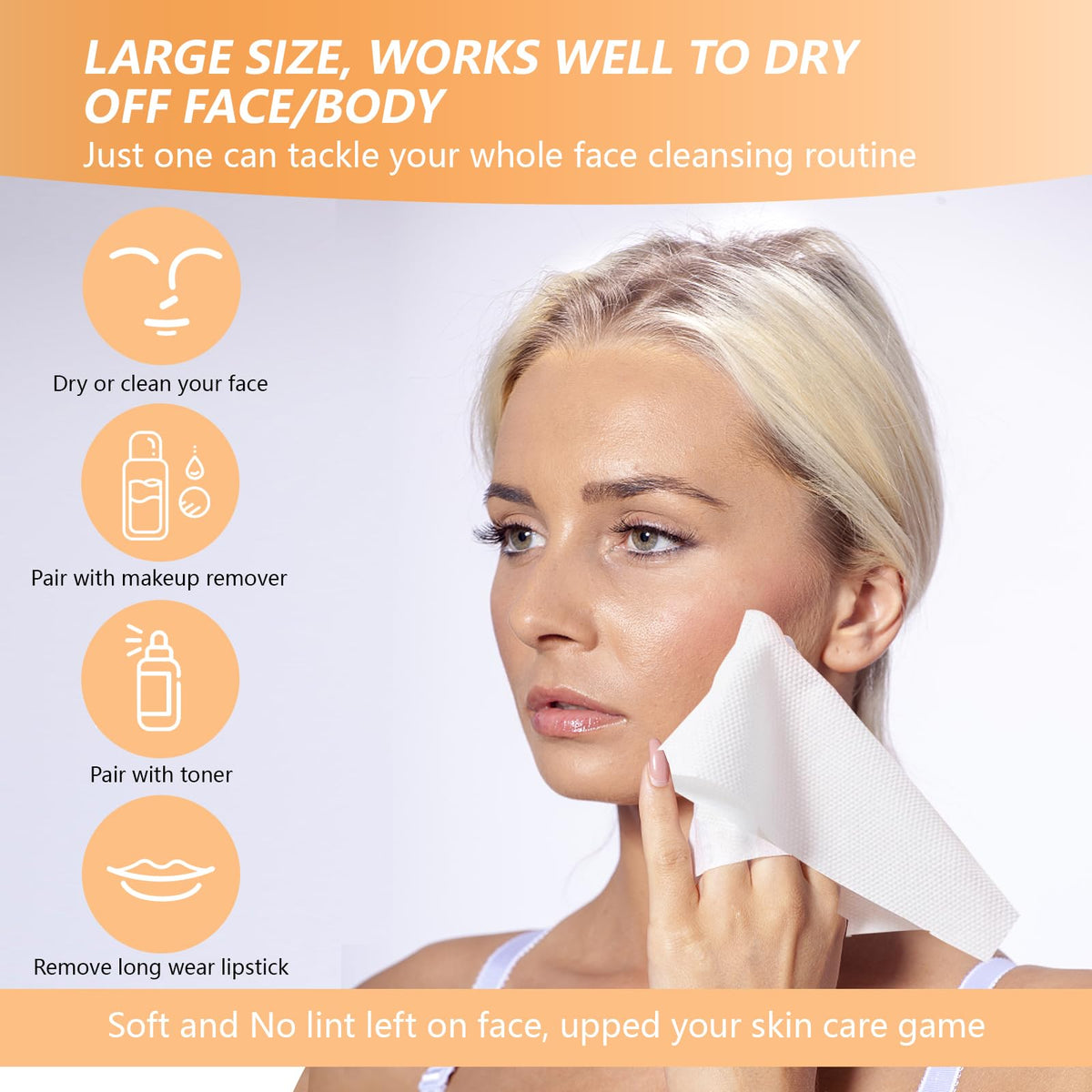 eggs sound towel in hand demonstration highlights strength and easy makeup removal
