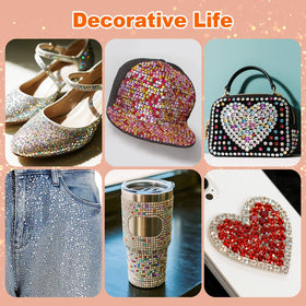 EGKamh rhinestones applied to jeans and shoes offering durable sparkle