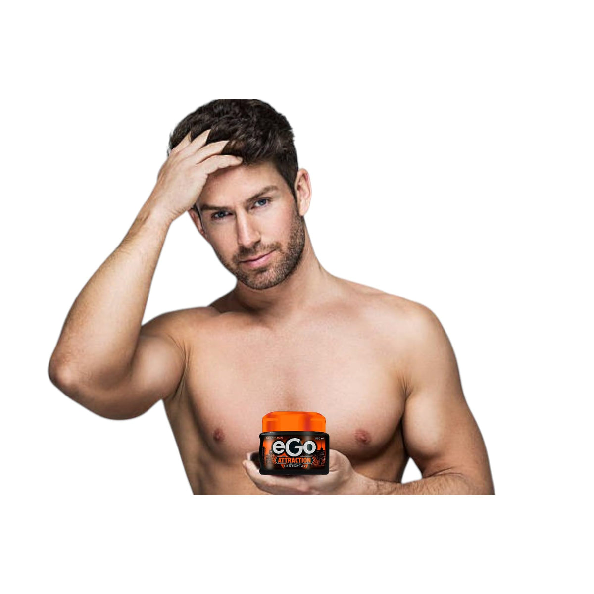 Generic Ego Attraction on a bathroom counter in a morning routine showcasing long-lasting scent benefit