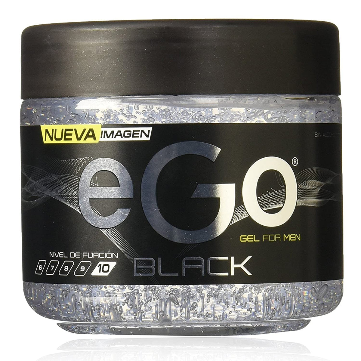 EGO black texture close-up demonstrating thick gel consistency for strong hold
