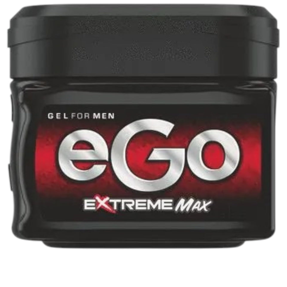 eGo extreme max front packaging showing clear bottle and masculine branding, long-lasting benefit